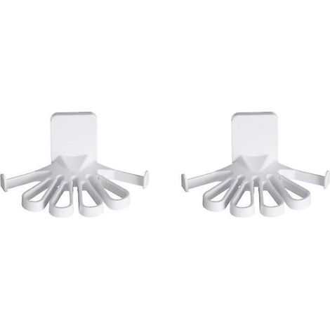 Rangement mural polyvalent pour serviettes et petits objets avec crochets adhésifs - Lot de 2 (1/5)