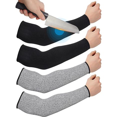2 pares de mangas resistentes a los cortes, protectores de brazo delgados, protectores de brazo para piel fina, mangas para prevenir moretones para hombres y mujeres (1/5)