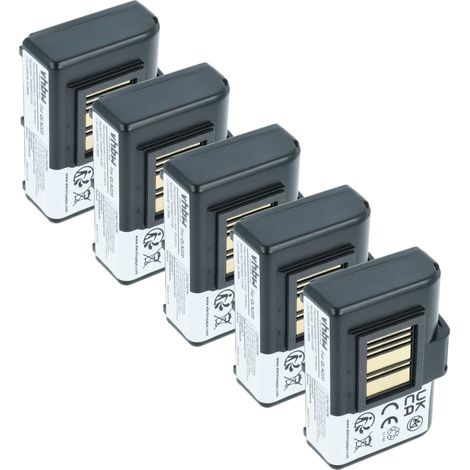 vhbw 5x Battery Replacement for Zebra P1031365-059, P1031365-069, P1051378 for Printer Copier Scanner Label Maker (2200 mAh, 7.4 V, Li-Ion)