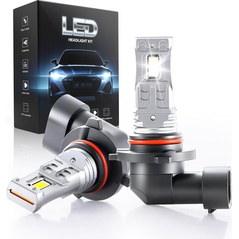 HB3 LED Bulb, 6500K LED 9005 Car Headlights, 900% Brightness, 9005 LED Headlight 1:1 Halogen Size, IP68, 90000+ Hours Life Time, Plug-N-Play, Non-Polarity, 2 Pieces (1/5)