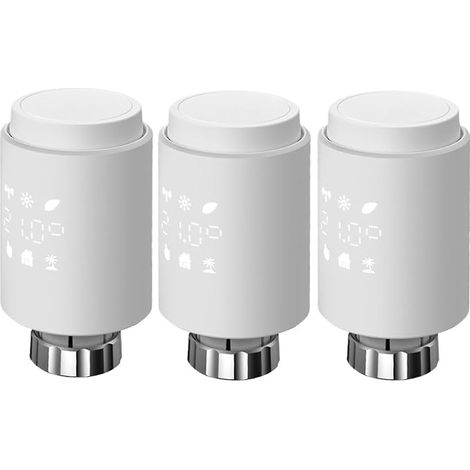 3pcs Le modèle d'affichage LED du thermostat TRV de vanne de radiateur Tuya zigbee doit être utilisé avec la passerelle zigbee [peut être utilisé avec la passerelle E14648-3] (1/5)