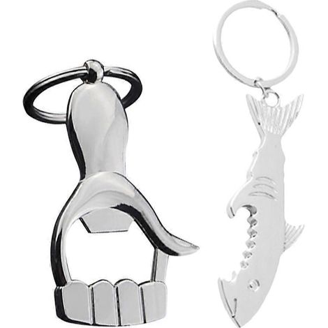 2-teiliges Set: Dosenöffner aus Metall, Bierflaschenöffner, Barzubehör, Weinflaschenöffner, Mini-Glasöffner-9X2cm-Silver (1/2)