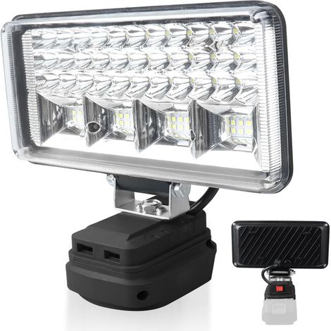 Lampe à Batterie pour 18V, Lampe de Travail LED Sans Fil 85,5W, Projecteur Portable avec Chargement USB pour Chantiers de Construction, Réparations, Camping 7 Pouces, Sans Batterie (1/5)