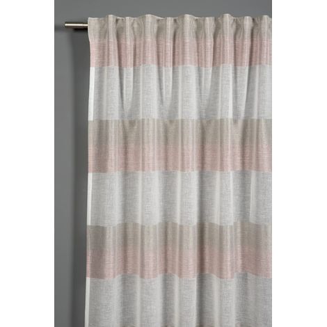 GARDINIA Tenda con Occhielli Nascosti e Nastro Integrato, Etamine, Traslucido e Opaco, Rosa Antico, 140 x 245 cm (1/4)