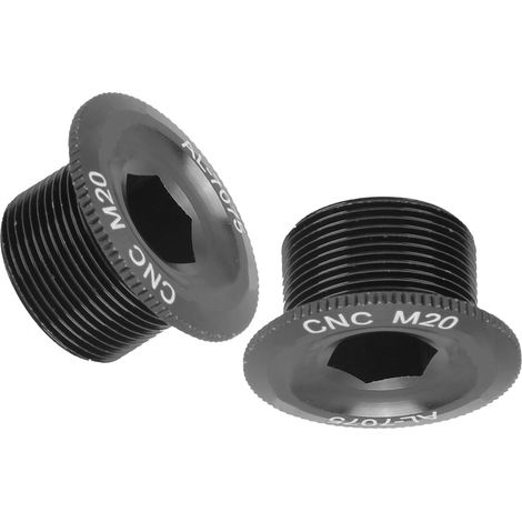 2 Stück Mountainbike-Kurbelarm-Befestigungsschrauben, Kurbelsatzschraubenkappen aus Aluminiumlegierung, M20, Schwarz (1/5)