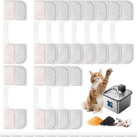 FEELNEEDY FN-W17 Cat Fountain Filter, 12 Pack, 3.2 Litre, Activated Carbon Filter Cartridges and 12 Replacement Sponges (1/5)