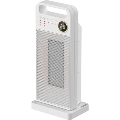 Radiateur soufflant, Petit Chauffage Électrique Portatif, Radiateur Soufflant Salle de Bain,avec télécommande,HQ-YND-2000D,Blanc (1/2)