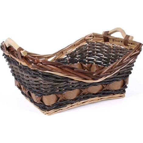 Cesto vimini ecorattan rettangolare naturale/marrone (kit da 5)