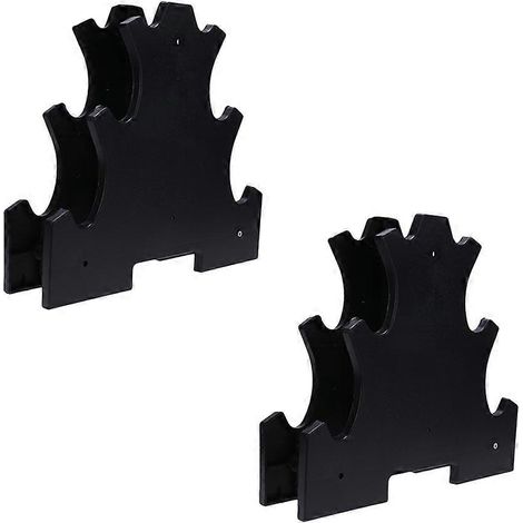 Support pour haltères anti-roulis, idéal pour l'entraînement physique, en ABS noir, design simple, lot de 2 (1/5)
