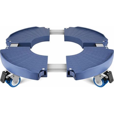 Porte Plante a roulettes, Support Plante 40-58cm Réglable pour Pot de Fleur Pied de Parasol - Plateau Roulant pour Intérieur à Extérieur, Capacité de Charge 150 kg (1/5)