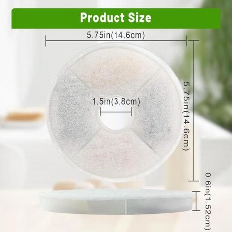 Filtre Fontaine Eau Chat, Filtre de Fontaine Triple Action 6 PCS, Compatible avec Distributeur d'eau pour Animaux 3L, Filtre de (1/4)