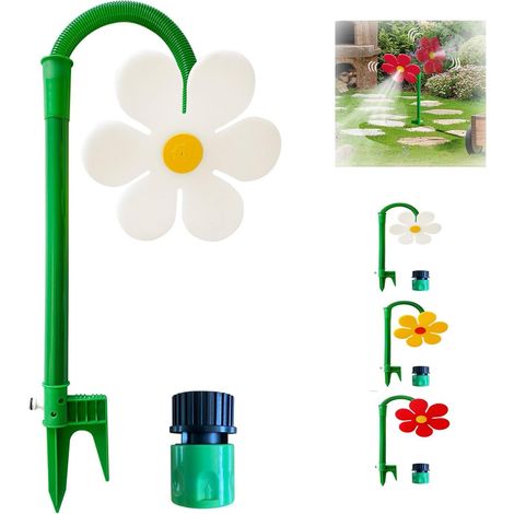 Crazy Daisy Children's Water Sprinkler - 360° Sprinkler - Dancing Flower - For the Garden and Children - Water Toy with Hose Connector (B)