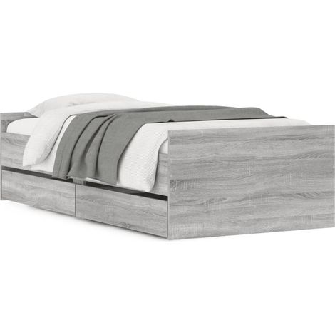 Maison Exclusive - Estructura de cama con cajones gris Sonoma 90x (1/5)