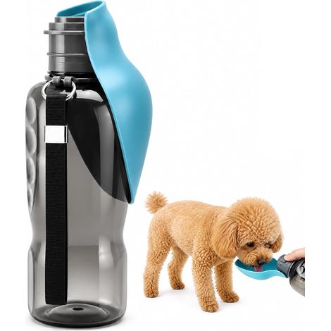 800ml Dog Water Bottle with Collapsible Bowl (1/5)