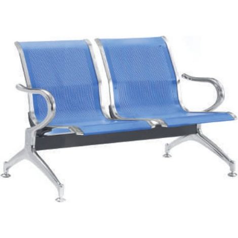Panca Per Sale D'Attesa 2 Posti In Acciaio Microforato Serena Group Blu - SJ830B-2 (1/2)