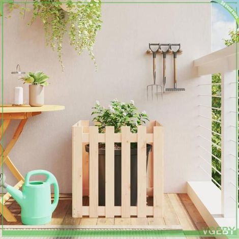 Jardinière - FAFEICY - 832457 - Bois de pin massif - 60x60x60 cm - Carré (1/5)