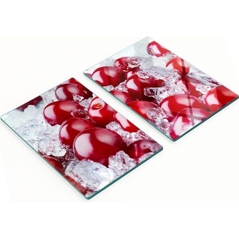 Küchenschneidebretter aus Glas mit Kirscheiscreme-Motiv, 2 x 40 x 52 cm (1/5)