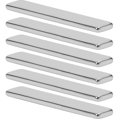 Lot de 6 Aimants Rectangulaires en Néodyme, Petits Aimants Plats avec Bandes Magnétiques pour L'artisanat, La Maison et Le Bureau (60x10x3mm) (1/5)