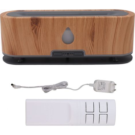 Diffuseur d'huiles essentielles à flamme colorée, diffuseur d'arômes ultrasonique, humidificateur et télécommande pour la maison (prise européenne 100-240 V). (1/5)
