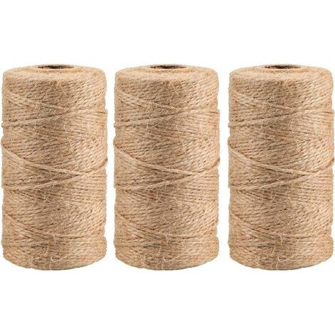1 Rouleau Ficelle Jute 3mm, Corde Naturelle 2 Pli 100m, Pour Jardinage Emballage Cadeau DIY (1/5)