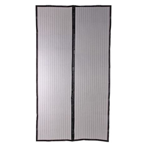 Moustiquaire rideau magnétique pour porte 220x100 cm – Fermeture aimantée – Installation sans perçage – Toile en polyester noire (1/5)