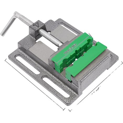 Tornillo de banco para taladro, hierro fundido resistente, abrazadera giratoria de 360°, color verde. (1/2)