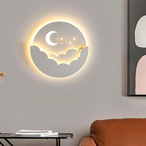 Salon - Lampe De Chevet Étoile, Lampe Murale Lune Creative - Luminaire Décoratif pour Chambre à Couc (1/5)