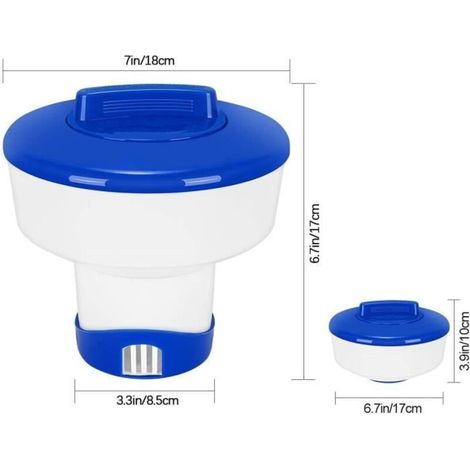 Schwimmender Pool-Chlorverteiler, 7-Zoll-Chlordiffusor, großer schwimmender Chlordosierer (1/3)