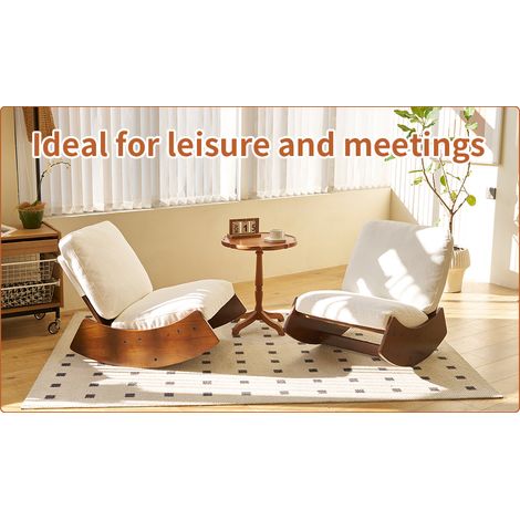 Fauteuil à bascule confortable, garniture haut de gamme, cadre en bois massif, idéal pour chambre, salon, chambre de bébé, lecture et détente. (1/5)