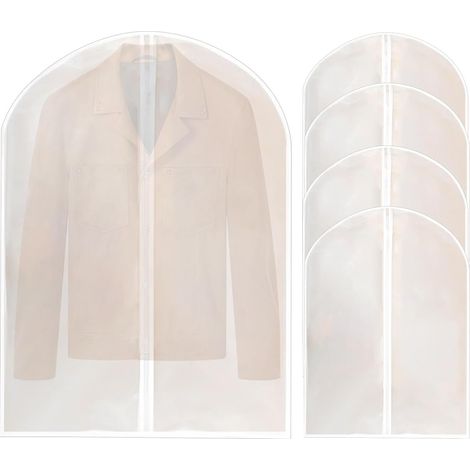 Protective garment bags for shirts, suits, jackets, 60 x 80 cm, 5 pieces (white zipper) (1/5)