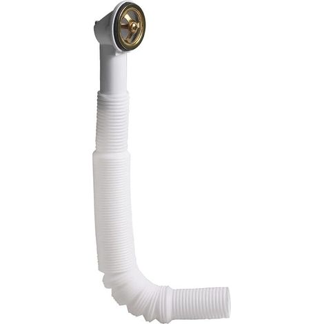 Tube de débordement de tête d'évier Interface ronde (dorée), tube extensible, interface circulaire (41 x 41 mm) (1/5)