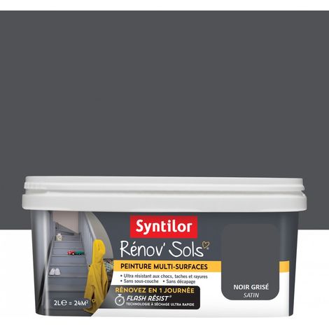 Peinture, carrelage et bois Renov soL SYNTILOR, noir grisé satiné, 2L