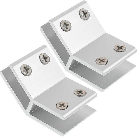 Pack di 2 morsetti per vetro, clip regolabile da 10 mm a 12 mm, supporto di mobili a 135° (1/5)