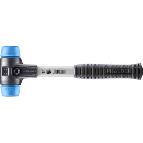 HALDER SIMPLEX Schonhammer Ø 40 mm TPE-soft blau mit verstärkem Tempergussgehäuse und Fiberglasstiel (1/5)