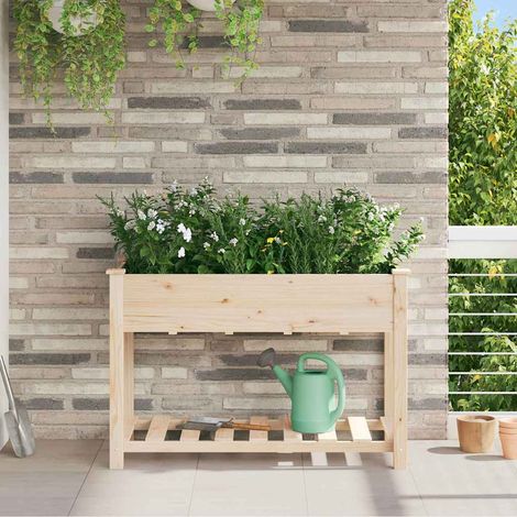 Garten-Pflanzgefäß mit Regal Beige 115 x 59 x 76,5 cm