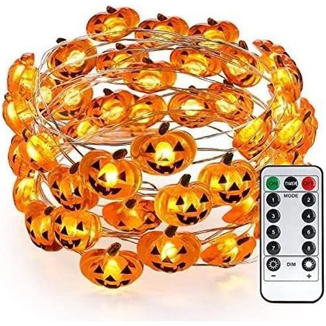Guirlande Halloween 40 LED citrouilles avec télécommande