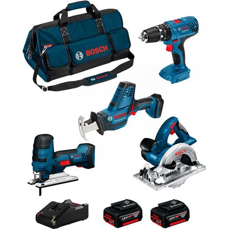 BOSCH Kit 18V BK404BAG (GSA 18 V-LI C + GST 18 V-LI S + GKS 18 V-LI + GSB 18V-21 + 2 x 5,0 Ah + GAL18V-40 + Tasche) (1/5)