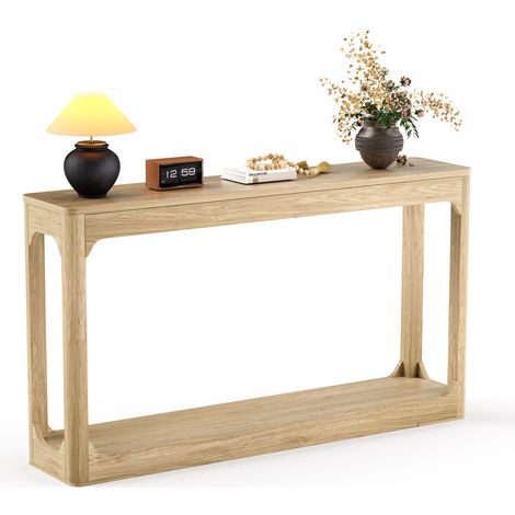 CHICFURN Mesa consola 140 x 30 x 79 cm en MDF natural, para entrada, pasillo y salón (1/5)