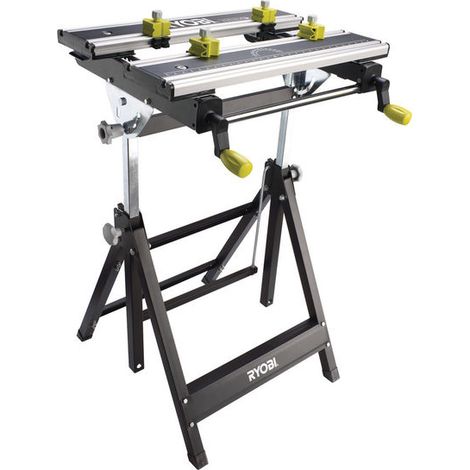 RYOBI - Faltbarer Aluminium-Arbeitsbock mit höhenverstellbarem Tisch - Tabelle 600 x 570 x 760 - Mit 4 Backen & Service-Schlüssel - RWB03 (1/2)