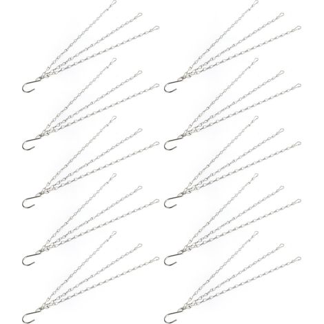 10 Wandhaken mit Kette, 8 Eisenstränge, Aufhängehalterungen für Gartenblumentöpfe, Ersatzset (1/5)