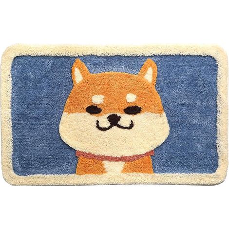 Tapis de sol floqué motif chien Akita, 50 x 80 cm, antidérapant, absorbant, pour toilettes, salle de bain (1/5)
