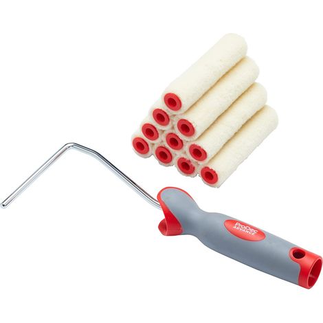 ProDec 11 pezzi da 4 pollici di rulli per pittura in mohair lucido e telaio per una finitura liscia con vernice lucida e satinata, vernice e mordente su battiscopa, davanzali, porte
