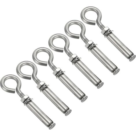 6 Pack Crochet d'Expansion M8 Vis pour Béton Couleur Argentée (1/5)