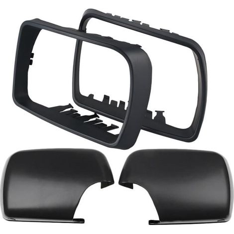 KLVGTIFS PURétroviseurs,2 paires de couvercles de rétroviseur gauche droite pour Bmw X5 E53 3.0D-3.0I-4.4I: 1 paire de couvercles-Type Black (1/4)