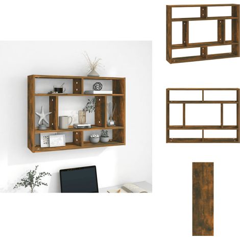 Wandregal Räuchereiche 75x16x55 cm Holzwerkstoff - Wandregal - Holzregal - Wohnraumdeko - Regal Braun - Badezimmerregal (1/5)