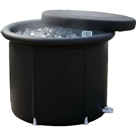 Vasca da bagno per immersione in acqua fredda, in PVC resistente, 90 cm x 75 cm, 370 litri, leggera, adatta a tutte le età.