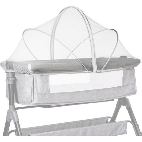 Moustiquaire universelle pour berceau avec fermeture éclair, tente de lit bébé en tissu à mailles fines pour une utilisation intérieure et extérieure (blanc, 60 x 105 cm) (1/4)