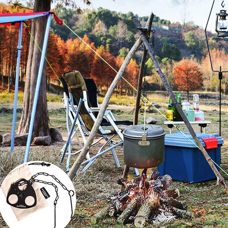 Sundick Camping trépied suspendu Pot support Barbecue support cintre acier inoxydable pour (1/5)