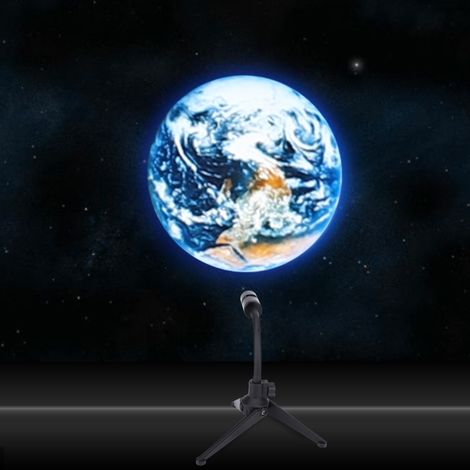Projecteur LED Terre - Veilleuse - Lampe de projection Lune et Terre - Rotation à 360° - Lampe décorative - Fond lumineux pour photographie (1/5)