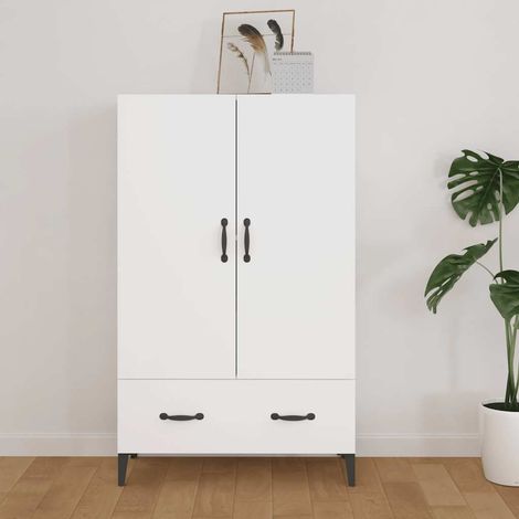 vidaXL Buffet haut Blanc 70x31x115 cm Bois d'ingénierie (1/5)